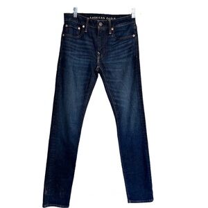 American Eagle Slim Straight Denim Jeans 28x32 Blue Dark Wash NEW